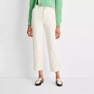 Future Collective Reese Blutstein Pants Womens Size 14 Cream Straight Leg New